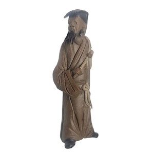 Vintage Asian Chinese Mudman Statue Figurine  3.5” *Read